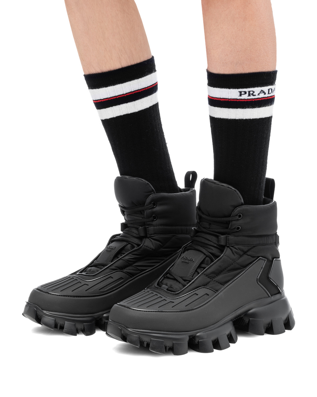 Prada Bavlněné Ankle Socks Černé | 784569NQZ