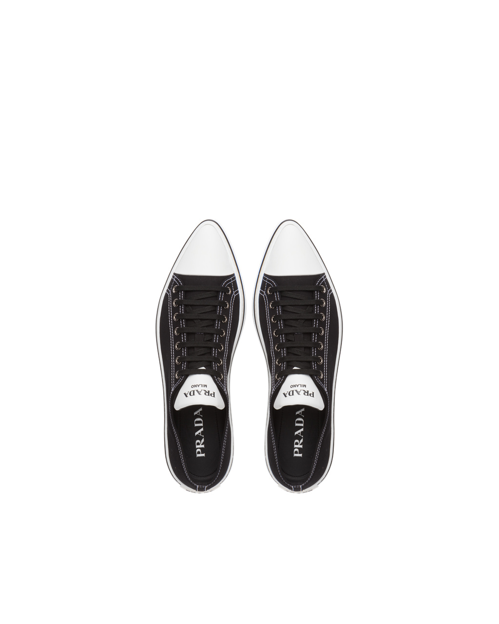 Prada Bavlněné Gabardine Pointy Sneakers Černé | 293048SMD