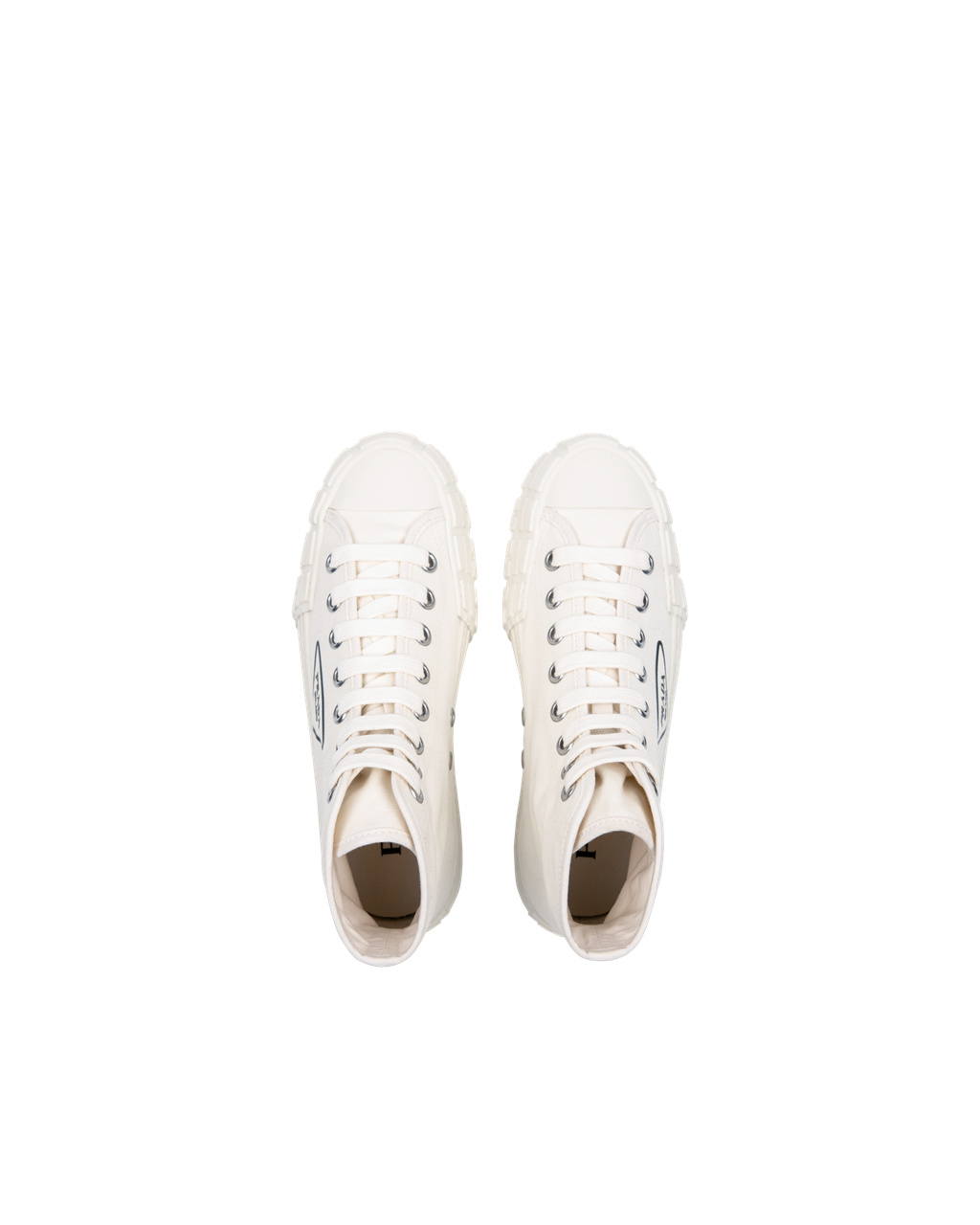 Prada Bavlněné Platene High-top Sneakers Ivory | 738261EZT