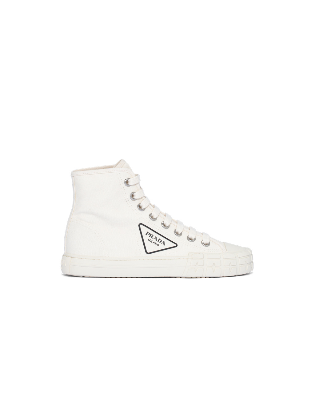 Prada Bavlněné Platene High-top Sneakers Ivory | 738261EZT