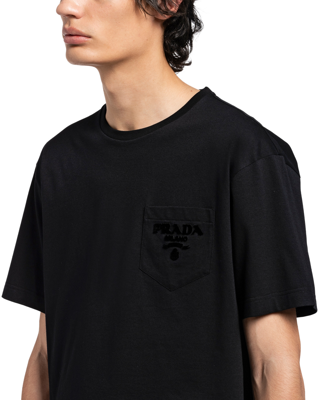 Prada Bavlněné T-shirt Černé | 763914OPT