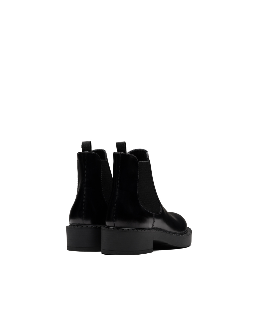 Prada Brushed Calf Læder Booties Černé | 195426ROT