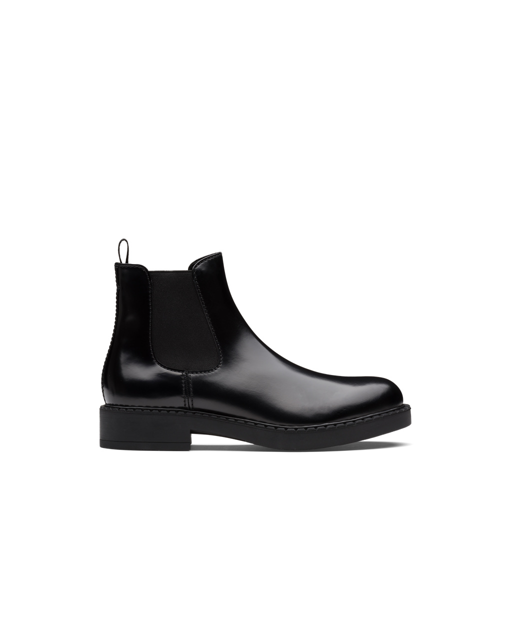 Prada Brushed Calf Læder Chelsea Boots Černé | 413206FGW