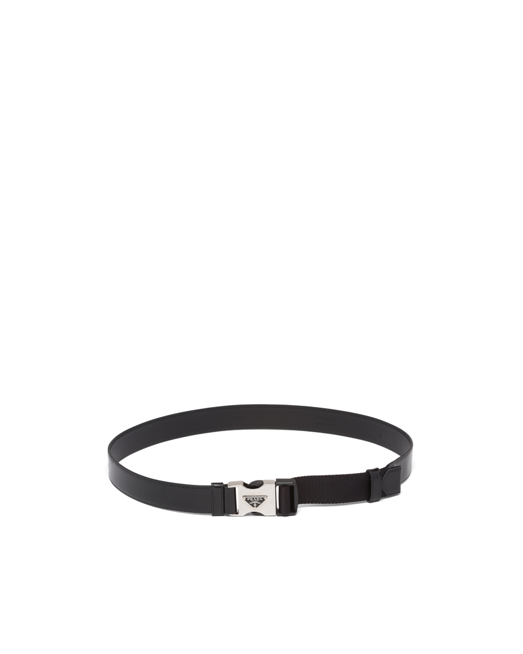 Prada Brushed Læder And Woven Tape Belt Černé | 682314IQN