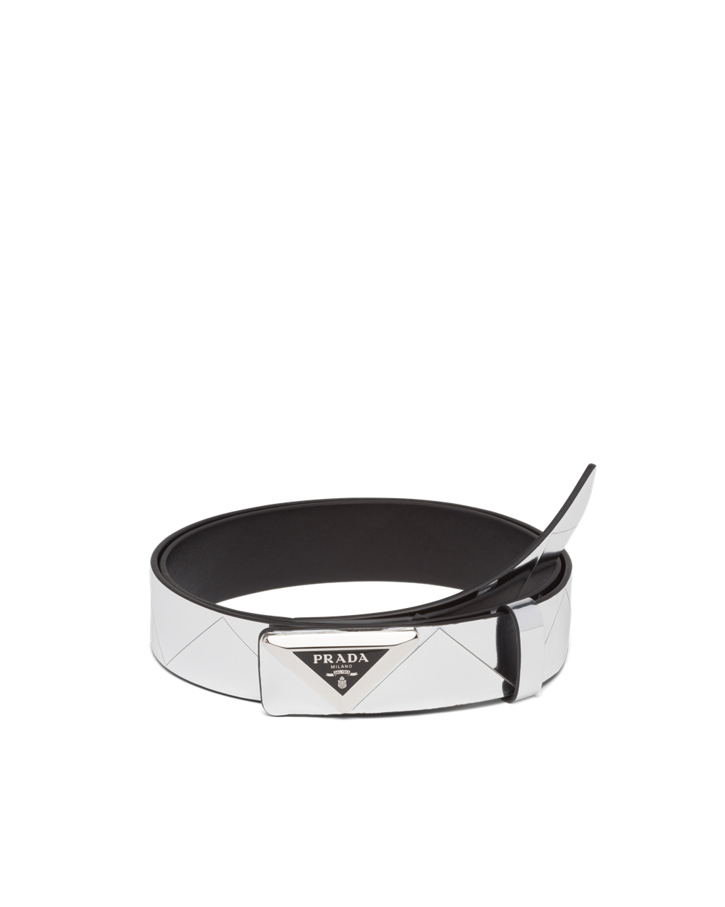 Prada Brushed Læder Belt Stříbrné | 138402MNO