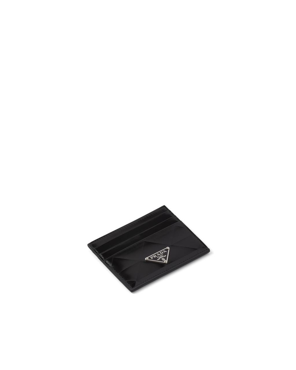 Prada Brushed Læder Card Holder Černé | 138657PKL