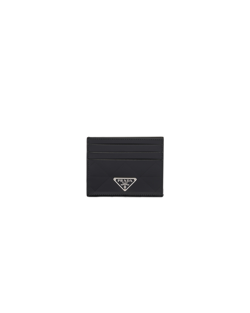 Prada Brushed Læder Card Holder Černé | 138657PKL