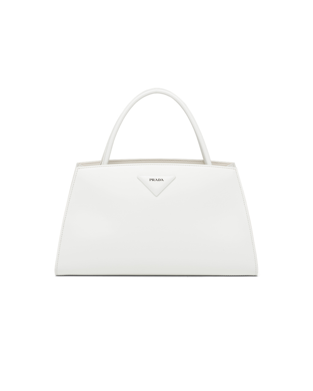 Prada Brushed Læder Handbag Bílé | 352064AZR