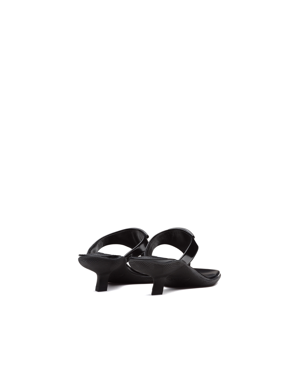 Prada Brushed Læder High-heeled Tanga Sandals Černé | 410726VPX