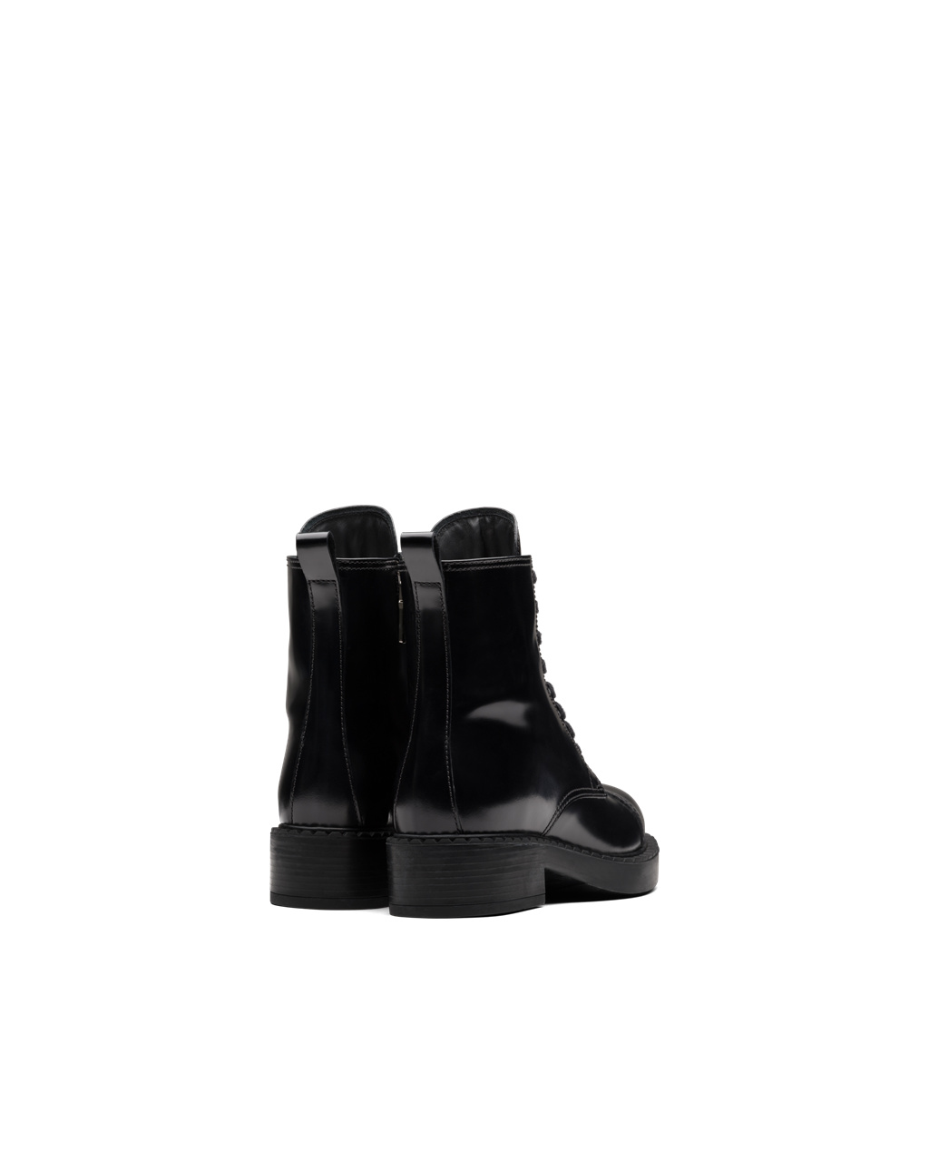 Prada Brushed Læder Laced Booties Černé | 376198VIA