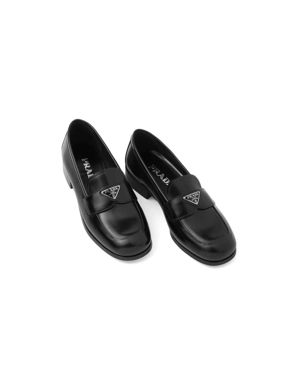 Prada Brushed Læder Loafers Černé | 710482SFG