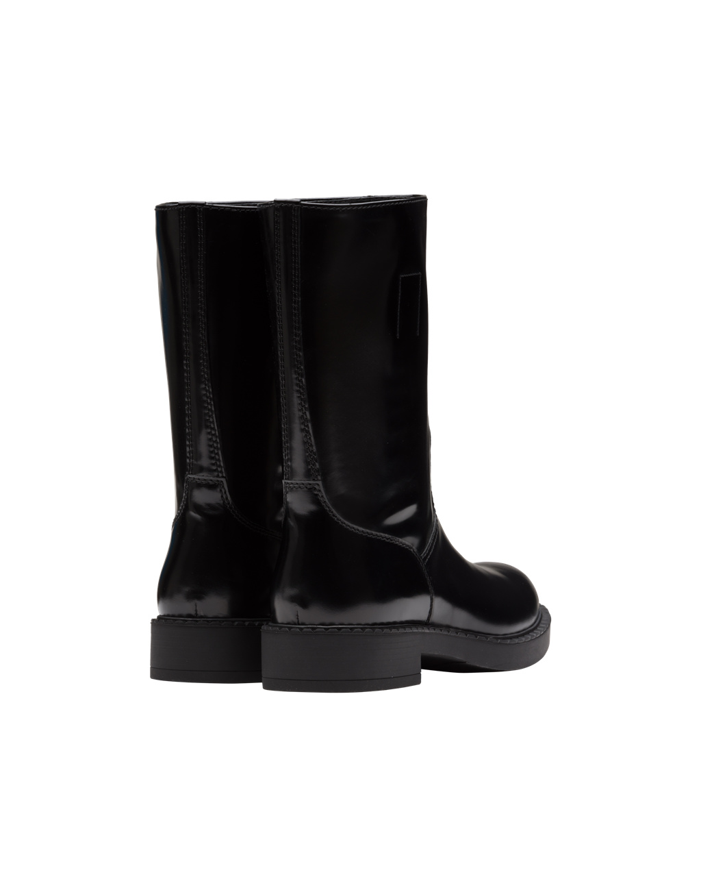 Prada Brushed Læder Mid-calf Boots Černé | 684139PMY