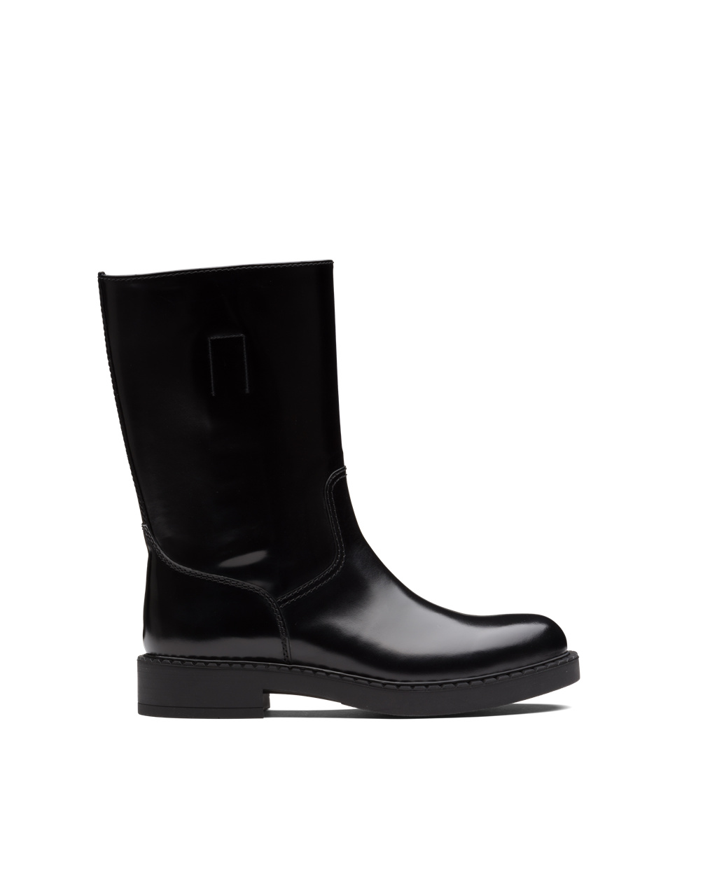 Prada Brushed Læder Mid-calf Boots Černé | 684139PMY