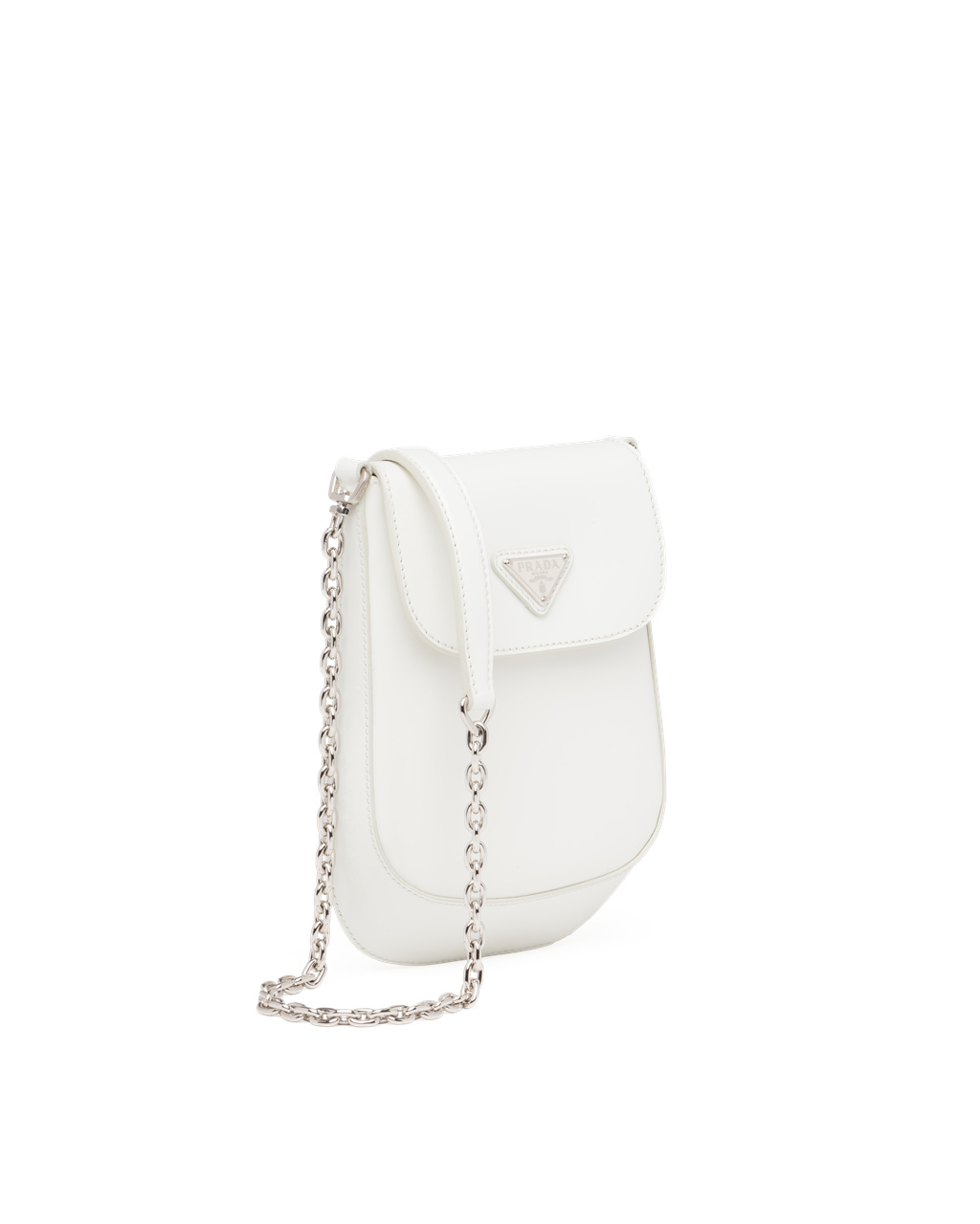 Prada Brushed Læder Mini-bag Bílé | 849315QWB