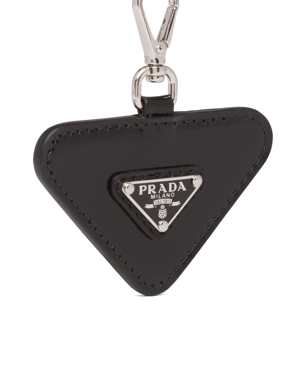 Prada Brushed Læder Name Tag For Pet Černé | 734195GVZ