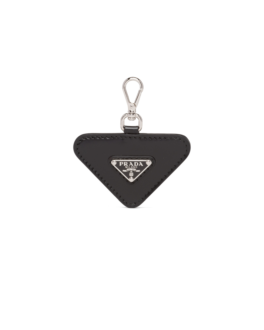 Prada Brushed Læder Name Tag For Pet Černé | 734195GVZ