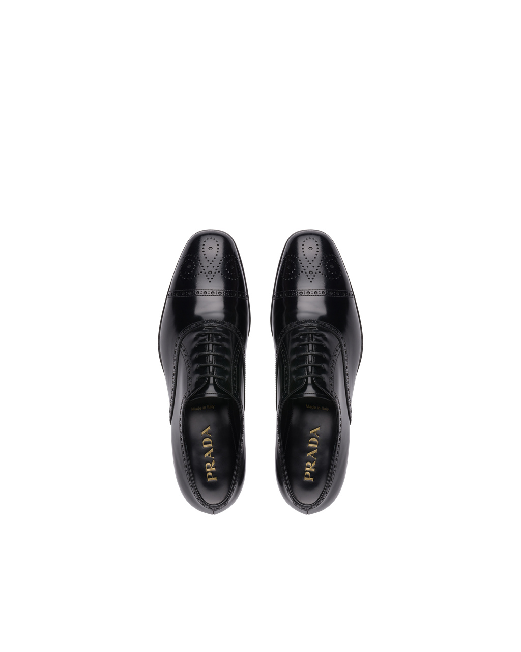 Prada Brushed Læder Oxford Shoes Černé | 249571LUH