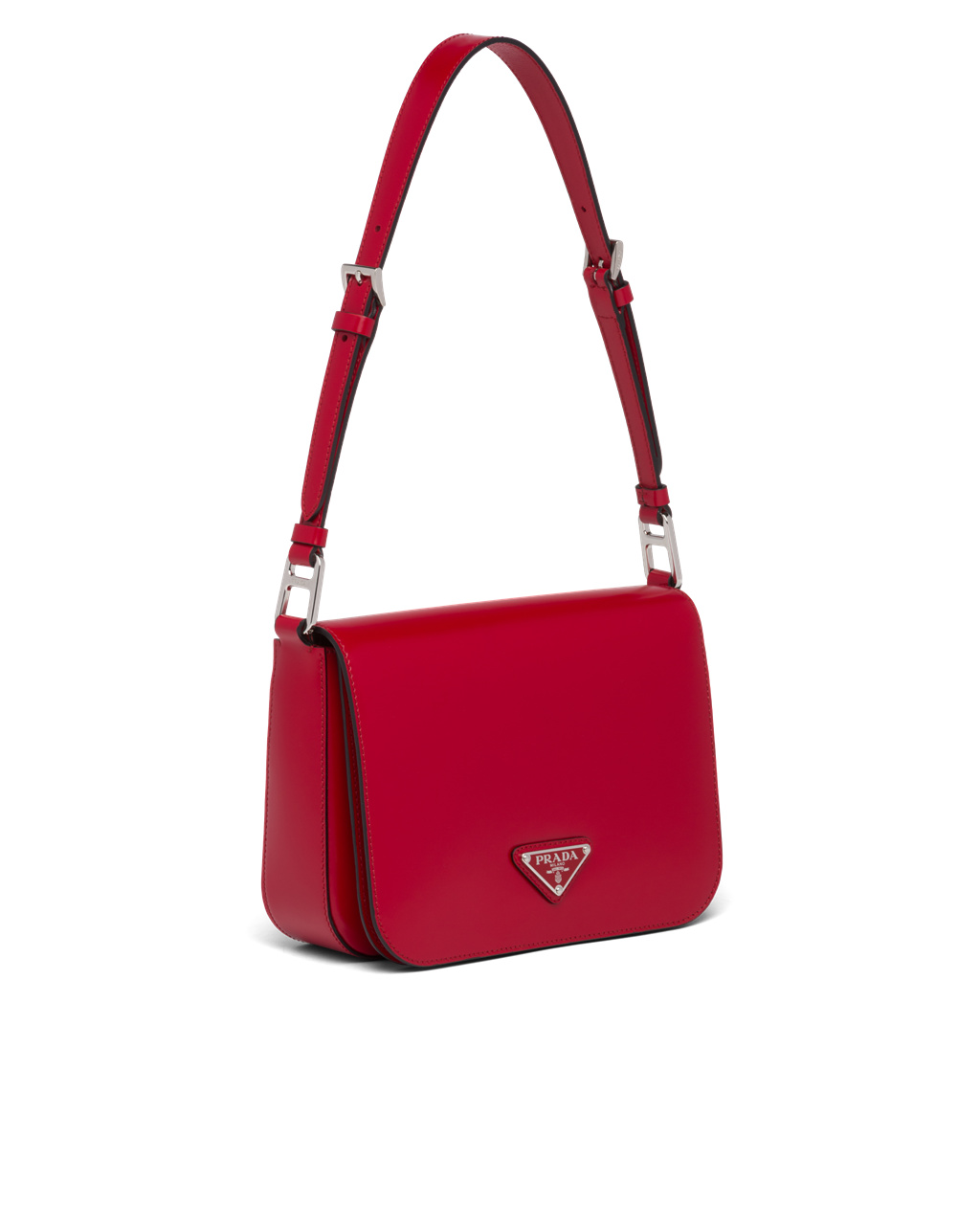 Prada Brushed Læder Shoulder Bag Scarlet | 357061QKS