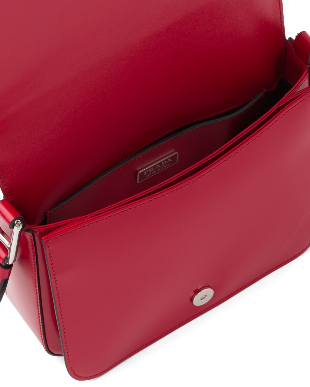 Prada Brushed Læder Shoulder Bag Scarlet | 357061QKS