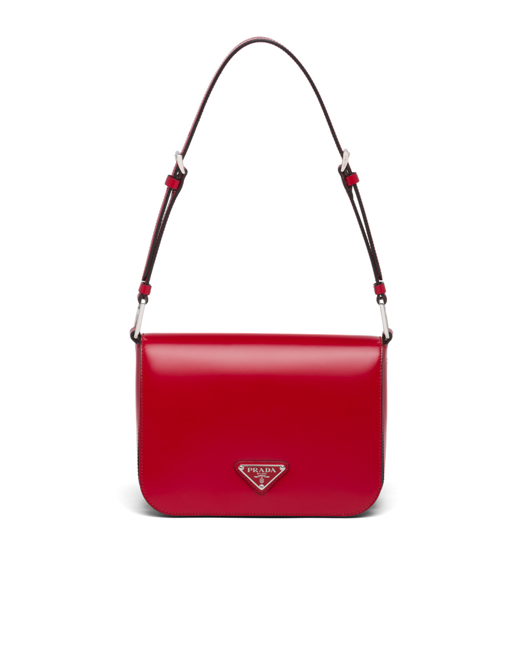 Prada Brushed Læder Shoulder Bag Scarlet | 357061QKS