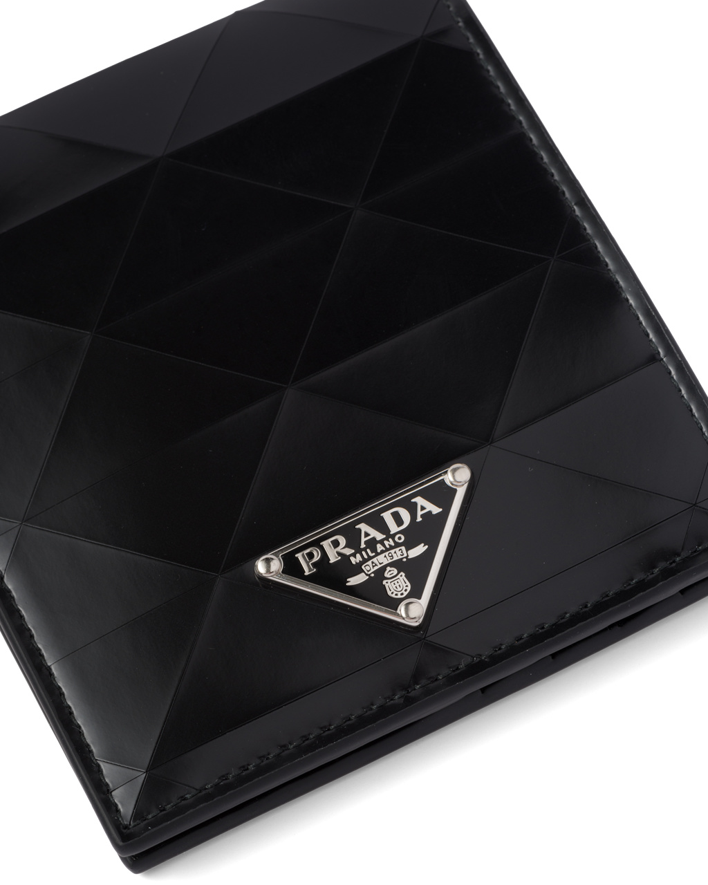 Prada Brushed Læder Wallet Černé | 420173DQU