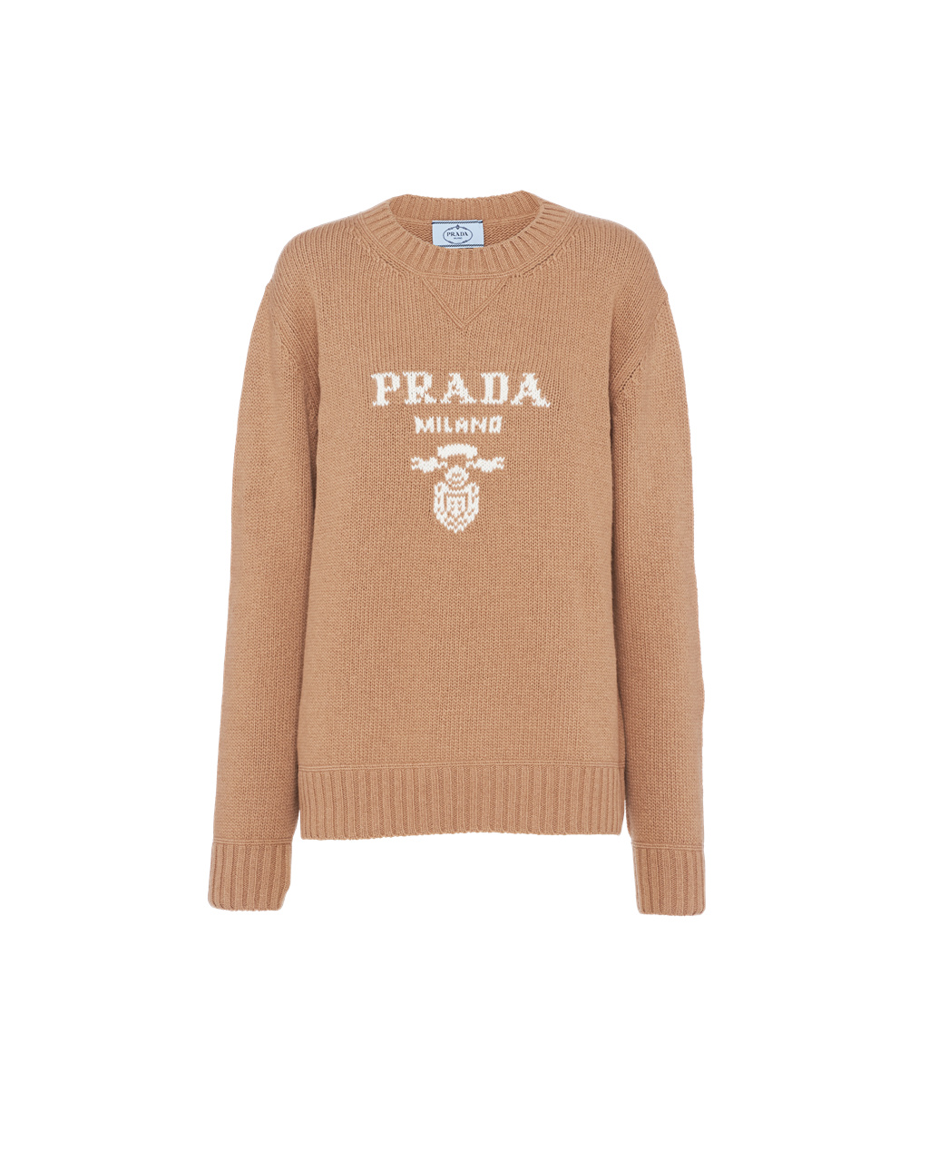 Prada Cashmere And Wool Prada Logo Crew-neck Svetrové Hnědé | 490318PMT