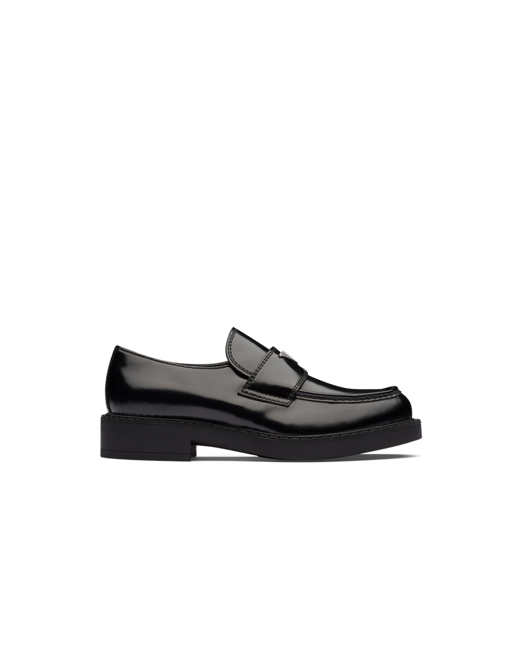 Prada Chocolate Brushed Læder Loafers Černé | 328719OHZ