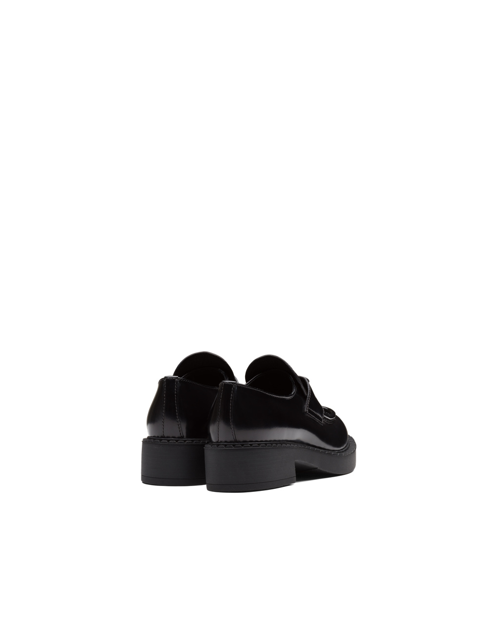 Prada Chocolate Brushed Læder Loafers Černé | 419025CRJ