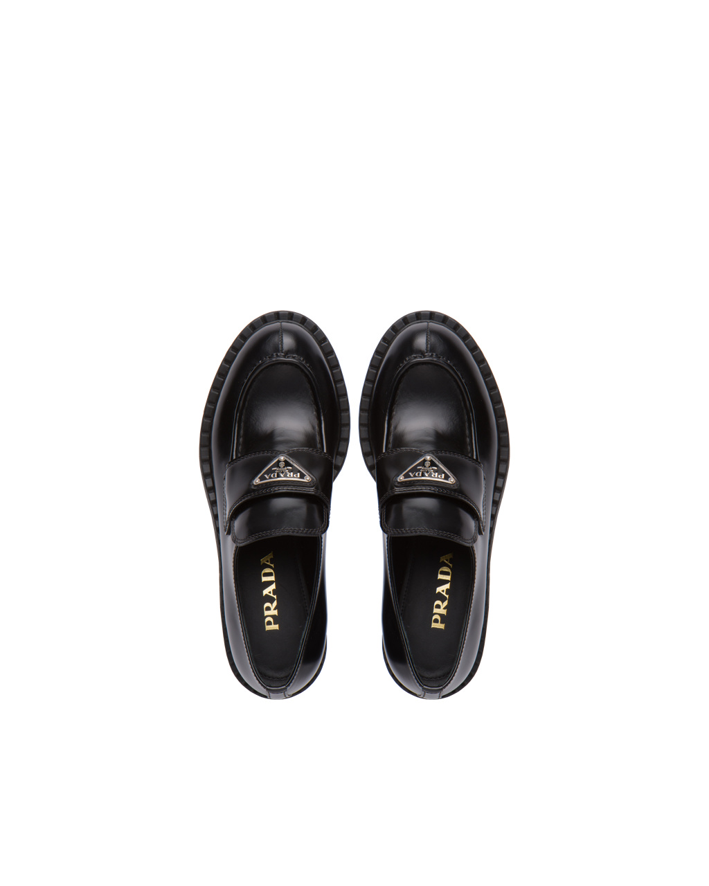 Prada Chocolate Brushed Læder Loafers Černé | 419025CRJ