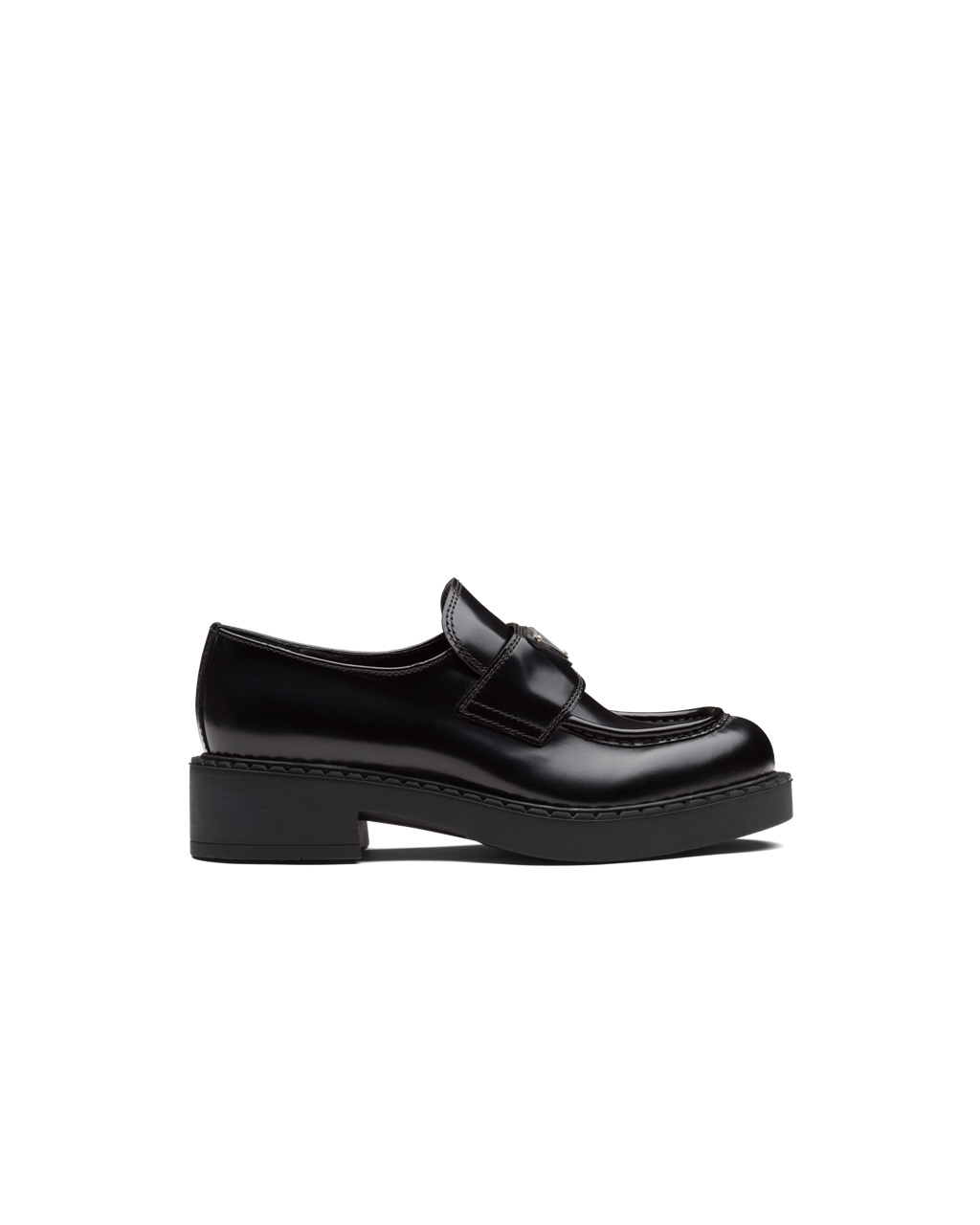 Prada Chocolate Brushed Læder Loafers Černé | 419025CRJ