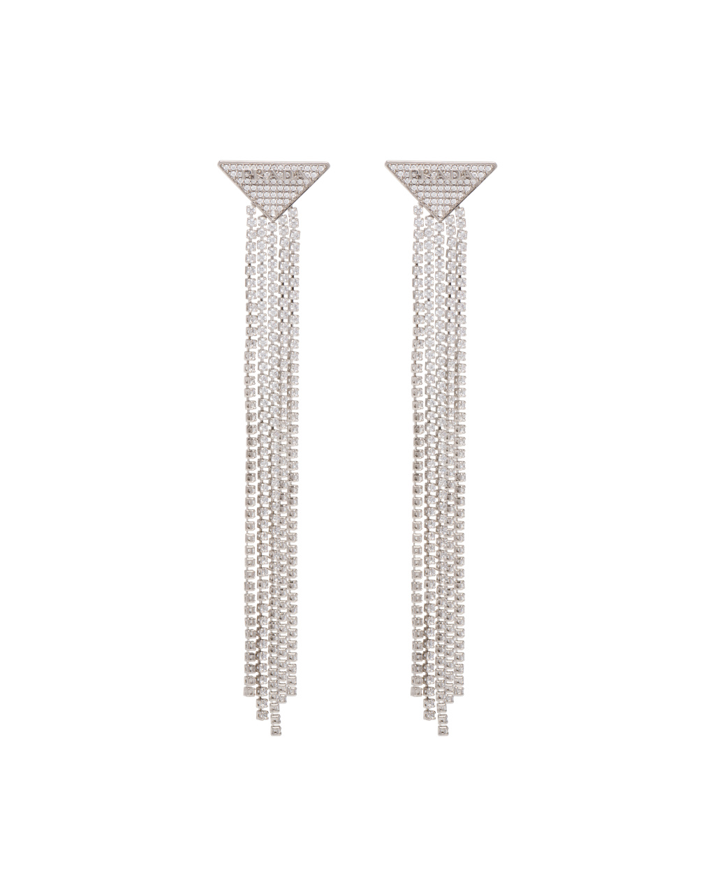 Prada Crystal Logo Jewels Zirconia Earrings Crystal | 740321FUJ