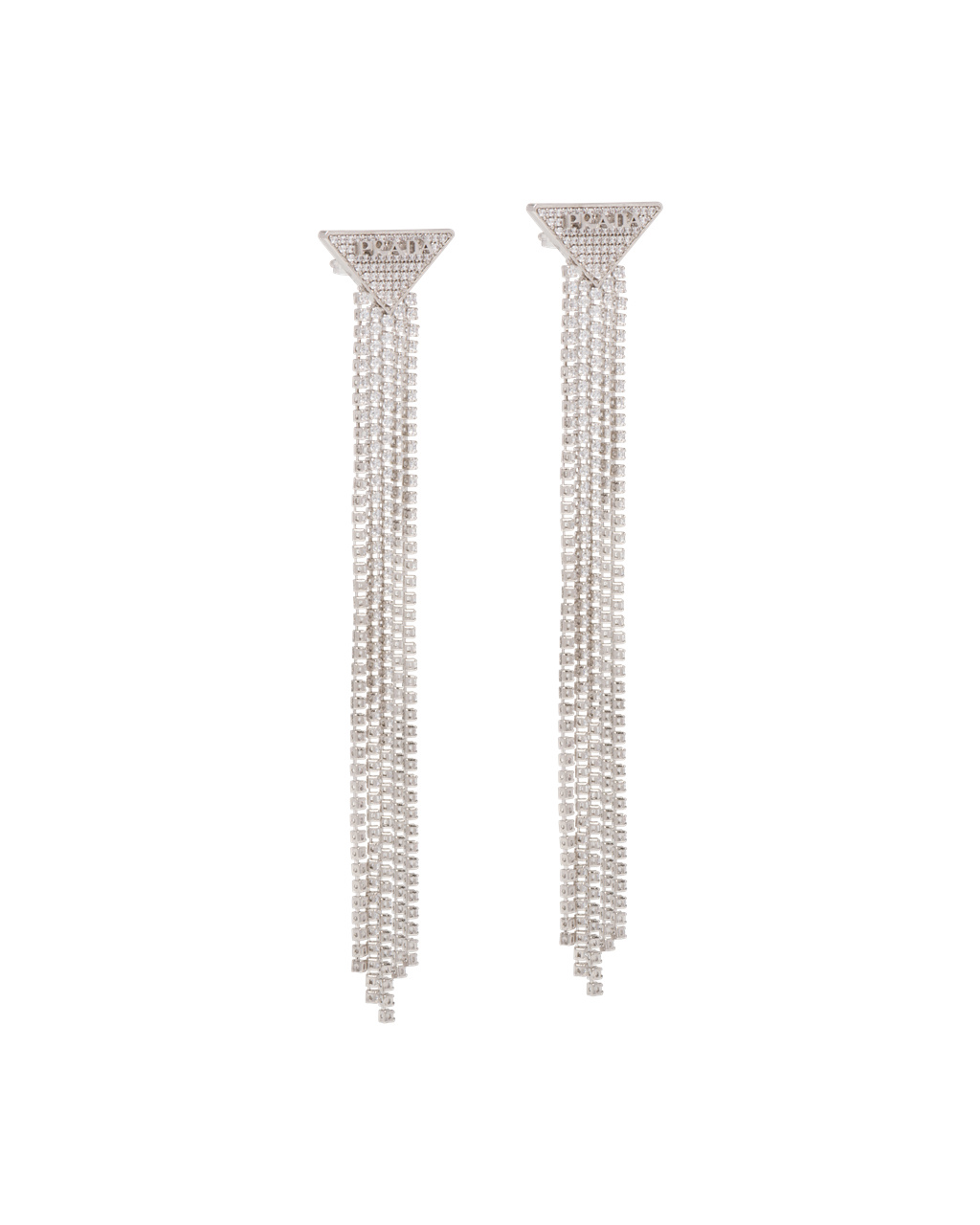 Prada Crystal Logo Jewels Zirconia Earrings Crystal | 740321FUJ