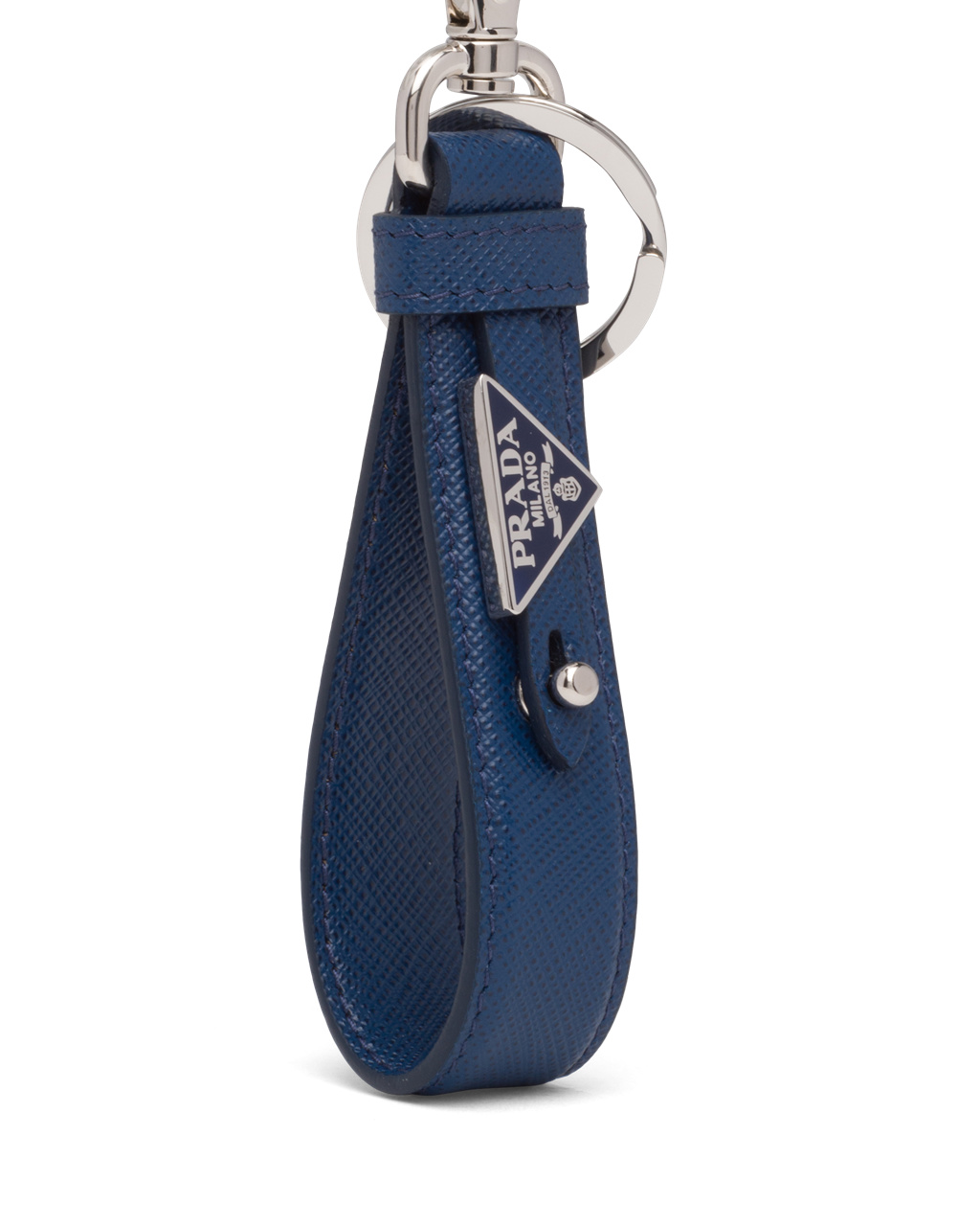 Prada Customized Saffiano Læder Keychain Bluette | 537192CJW