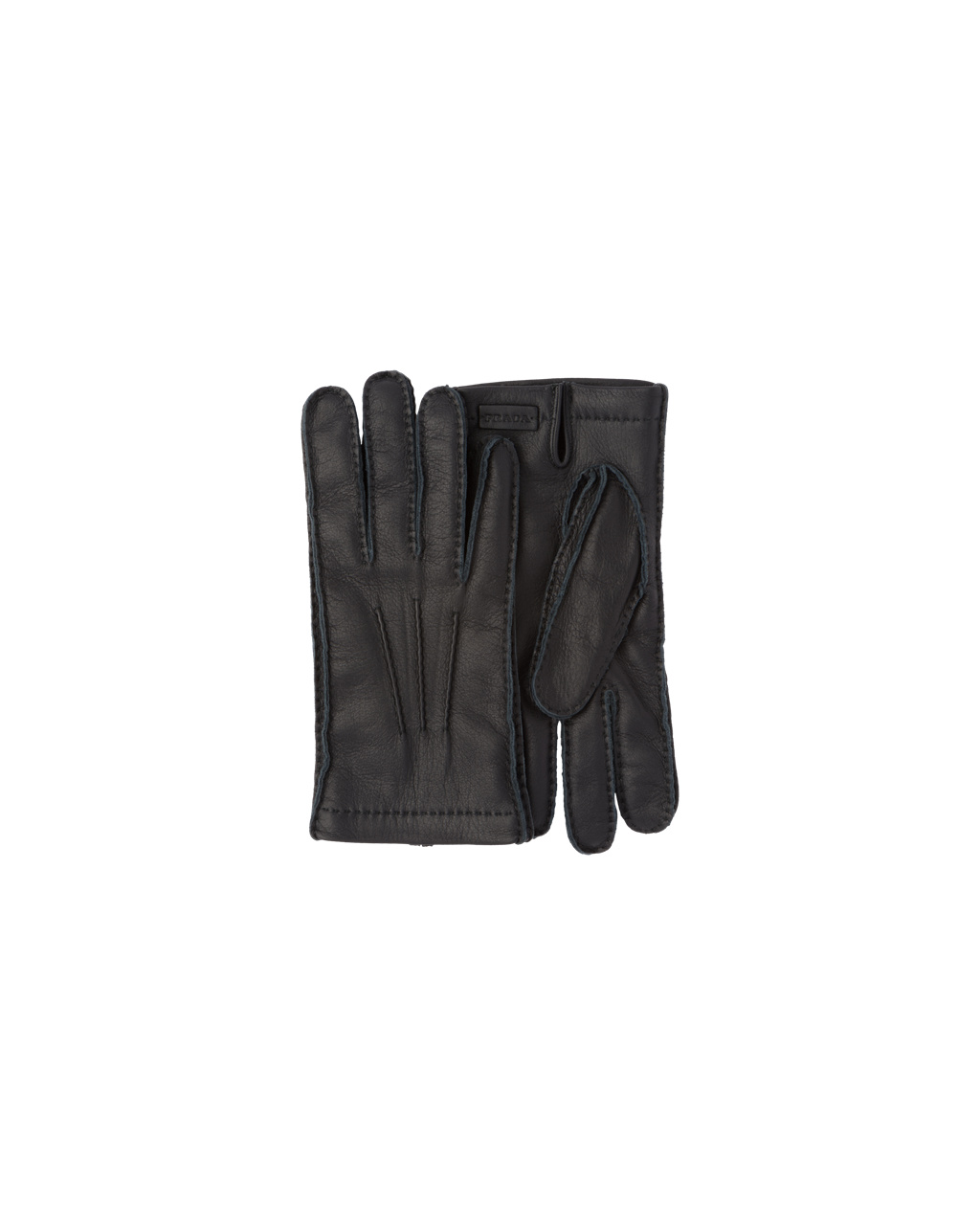 Prada Deer Læder Gloves Černé | 963418BJH