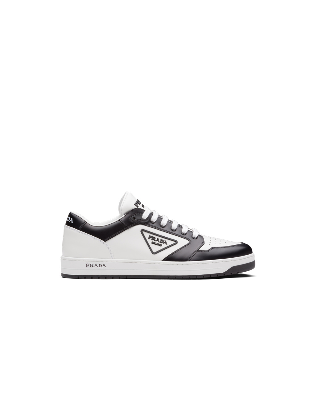 Prada District Læder Sneakers Bílé Černé | 356280MRV