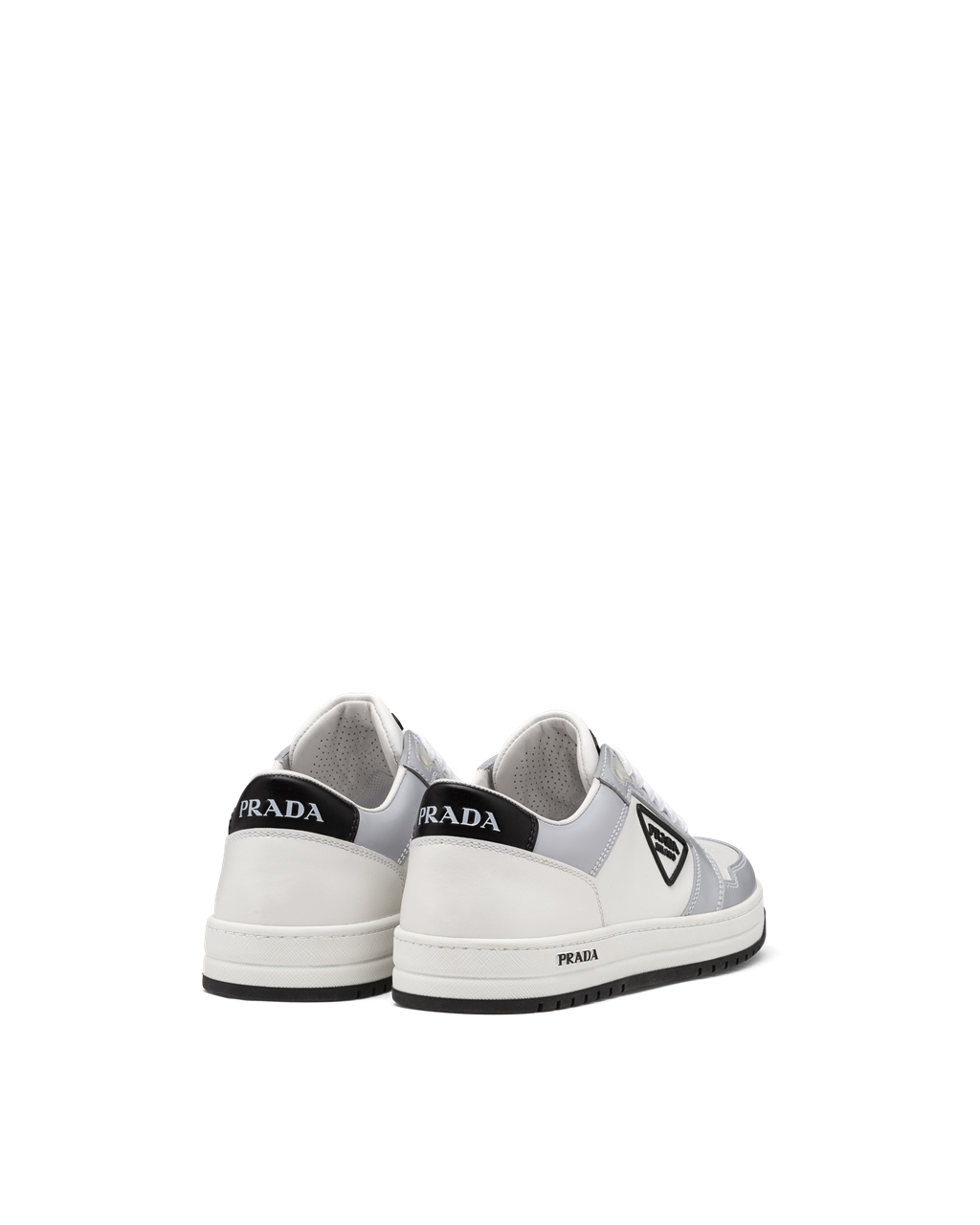 Prada District Perforated Læder Sneakers Bílé Blankyt | 695037BZU