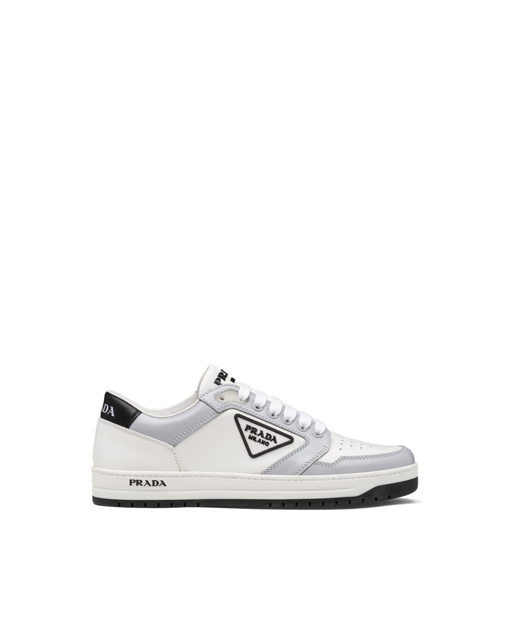 Prada District Perforated Læder Sneakers Bílé Blankyt | 695037BZU