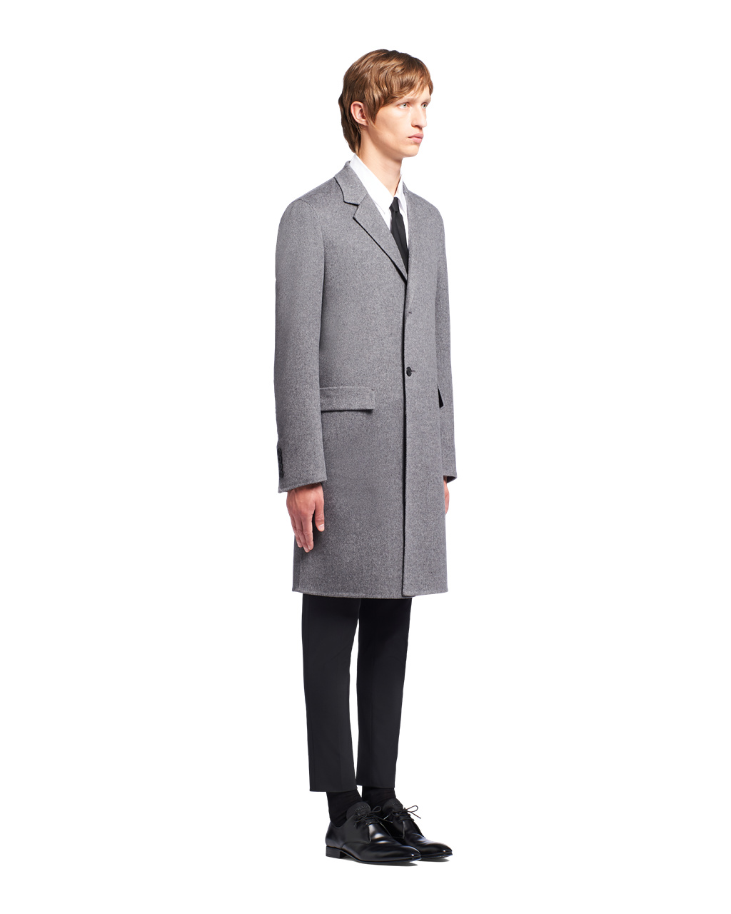 Prada Double Cashmere Coat Slate Gray | 205934FRK