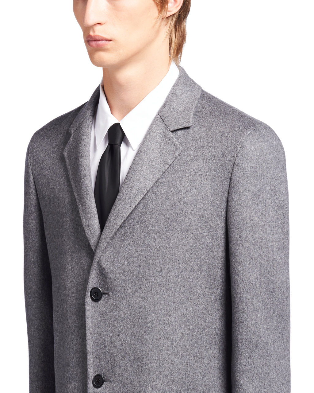 Prada Double Cashmere Coat Slate Gray | 205934FRK