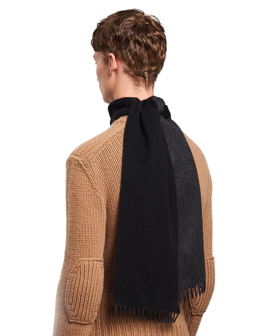 Prada Double Cashmere Scarf Anthracite Gray | 921305VYL