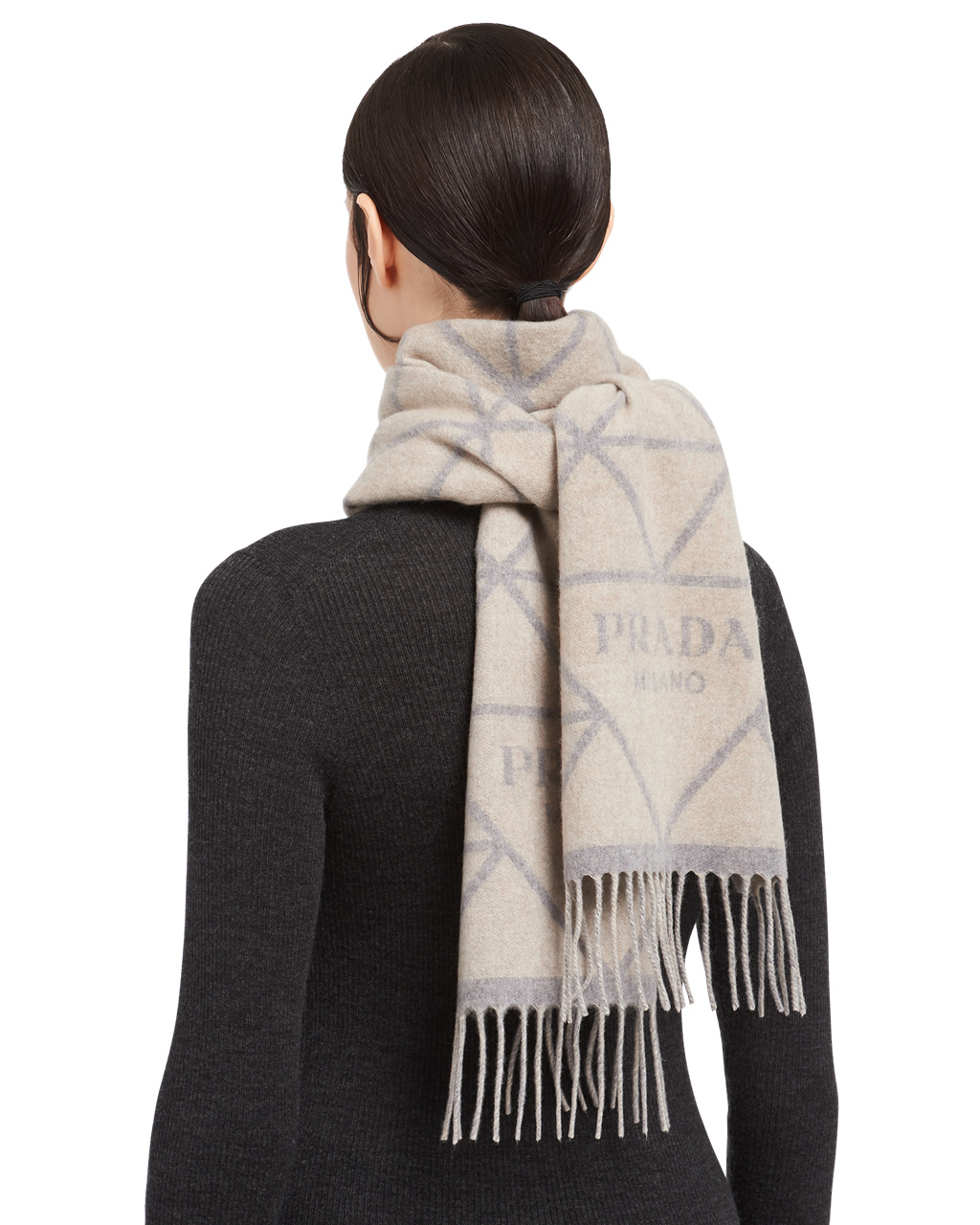 Prada Double Cashmere Scarf Šedé | 730961VIX