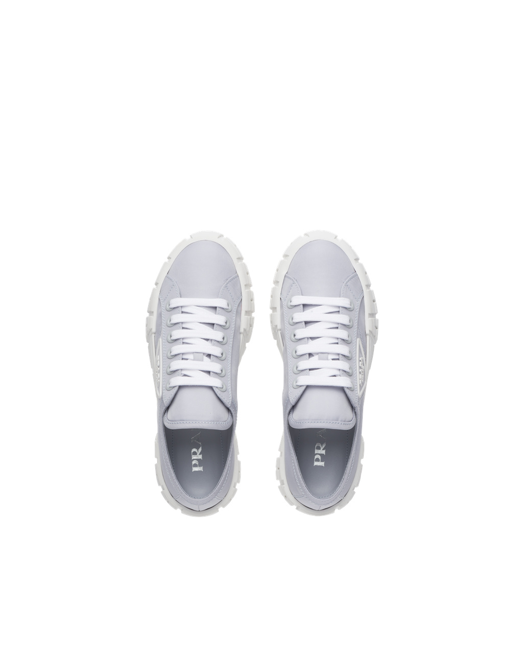 Prada Double Wheel Nylon Gabardine Sneakers Blankyt | 490658JCZ