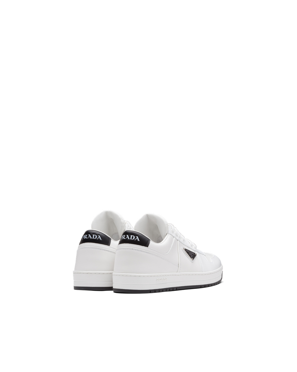 Prada Downtown Læder Sneakers Bílé Černé | 645270VBU