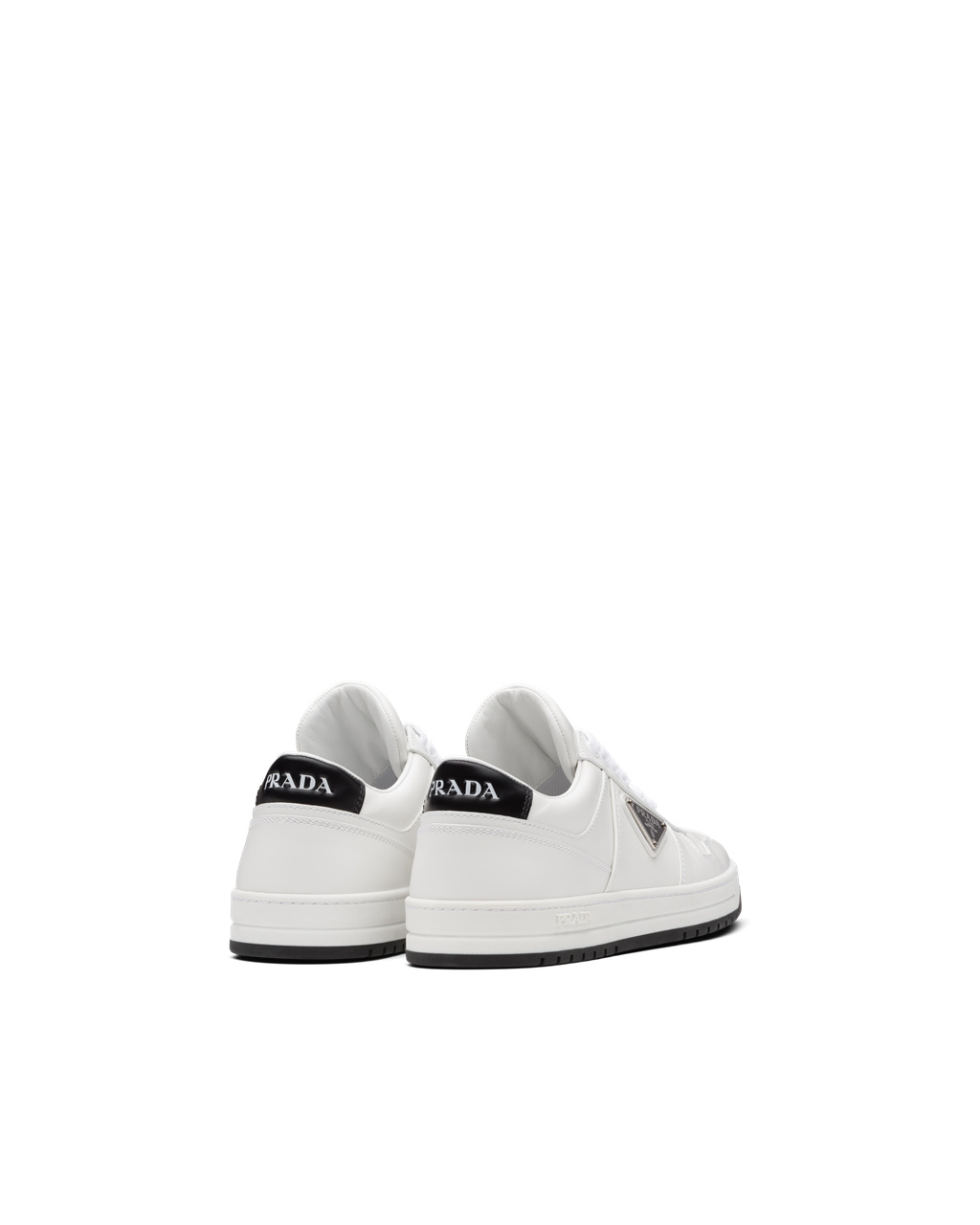 Prada Downtown Perforated Læder Sneakers Bílé Černé | 519643VEZ