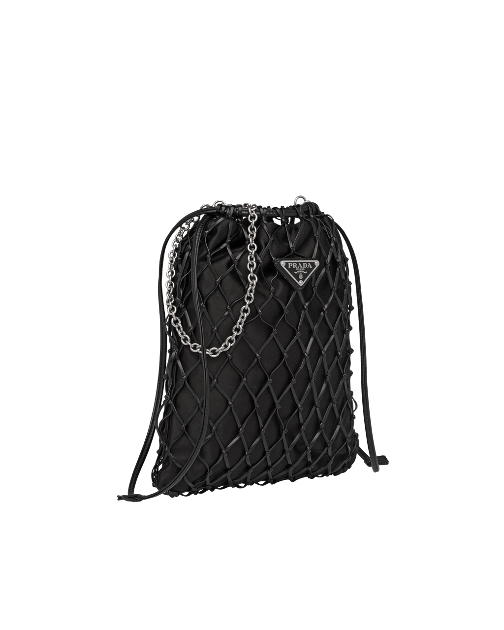 Prada Fabric Mesh Bag Černé | 031697VAP