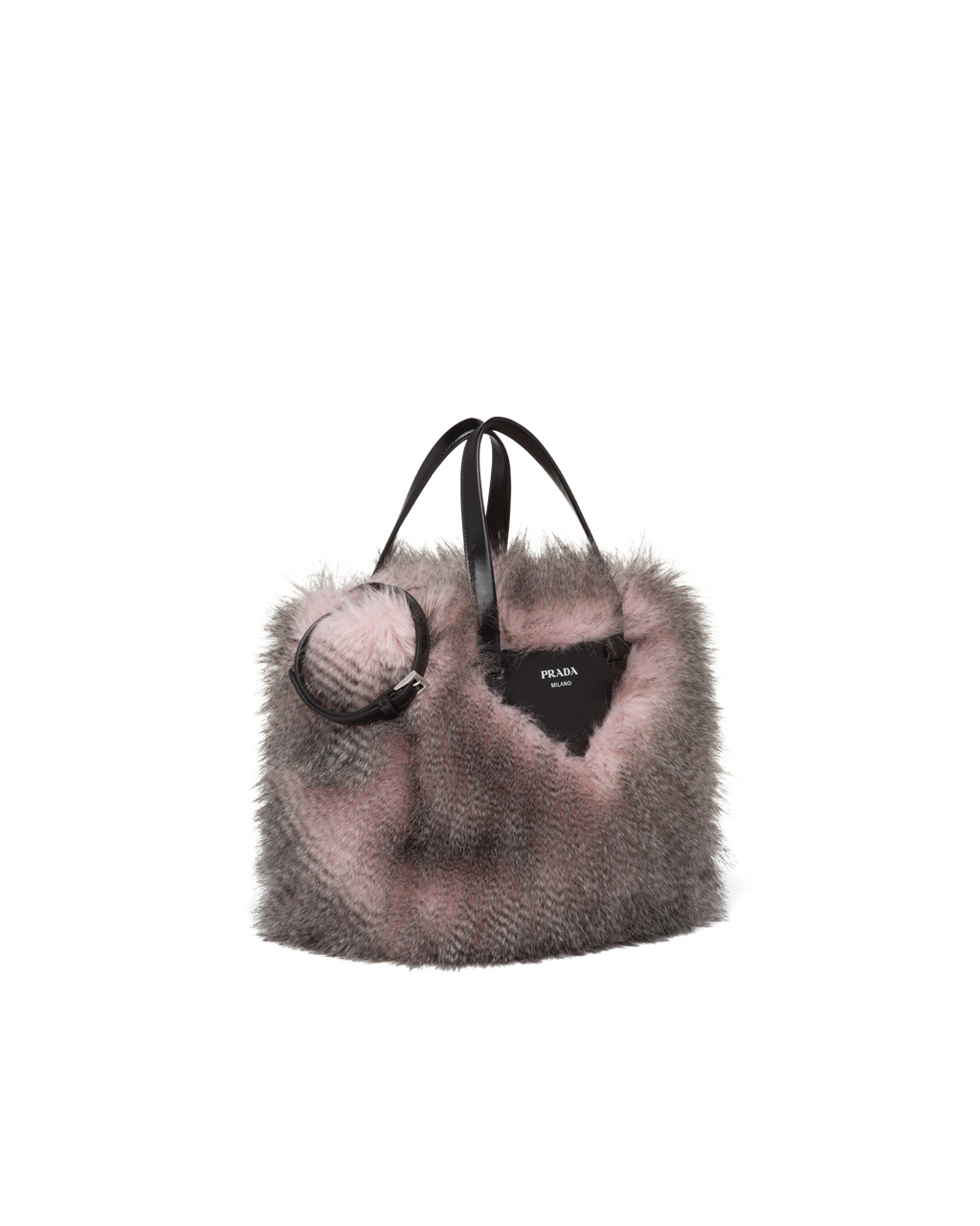 Prada Faux Fur Fabric Tote Bag Bílé Černé | 894621MPW