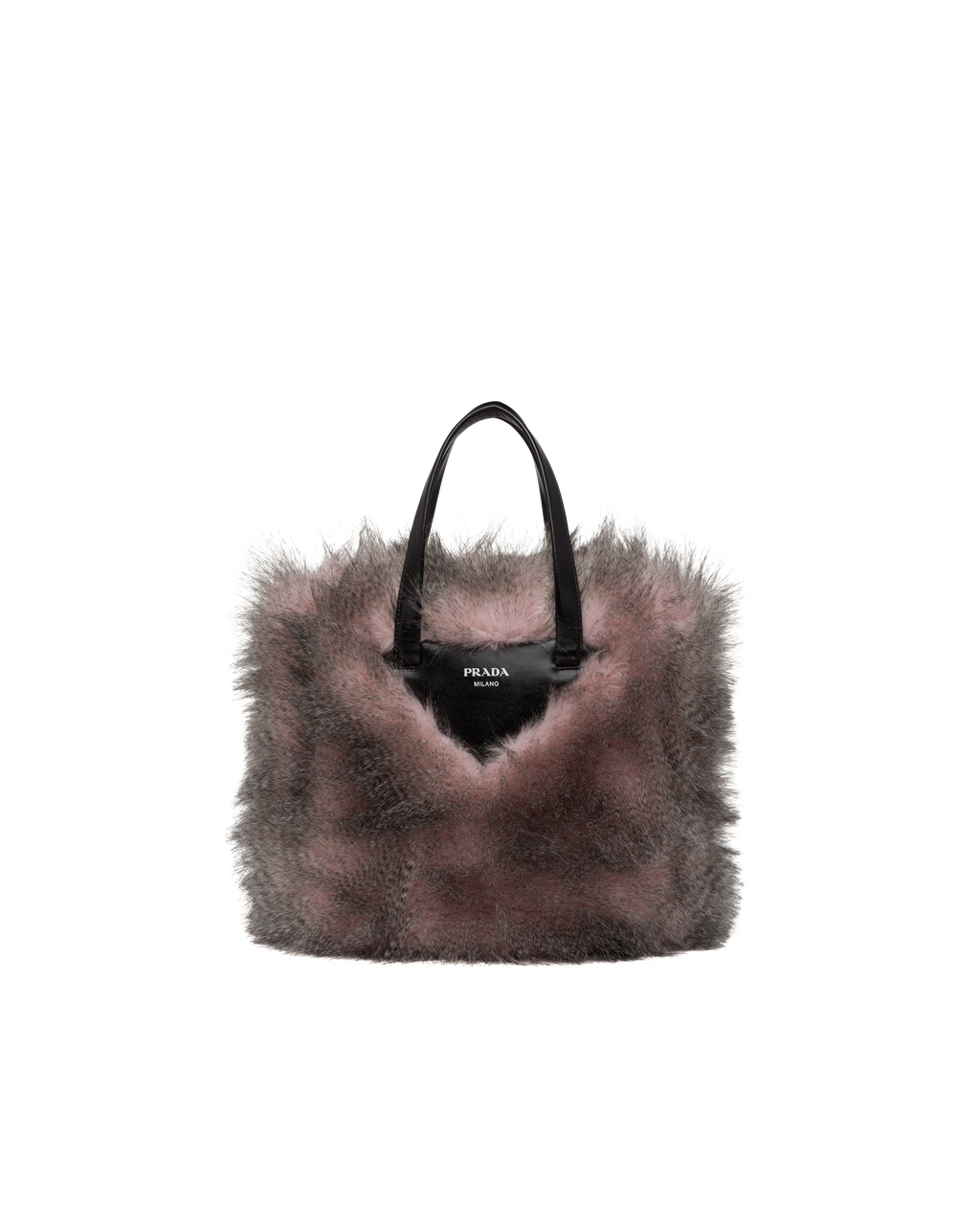 Prada Faux Fur Fabric Tote Bag Bílé Černé | 894621MPW