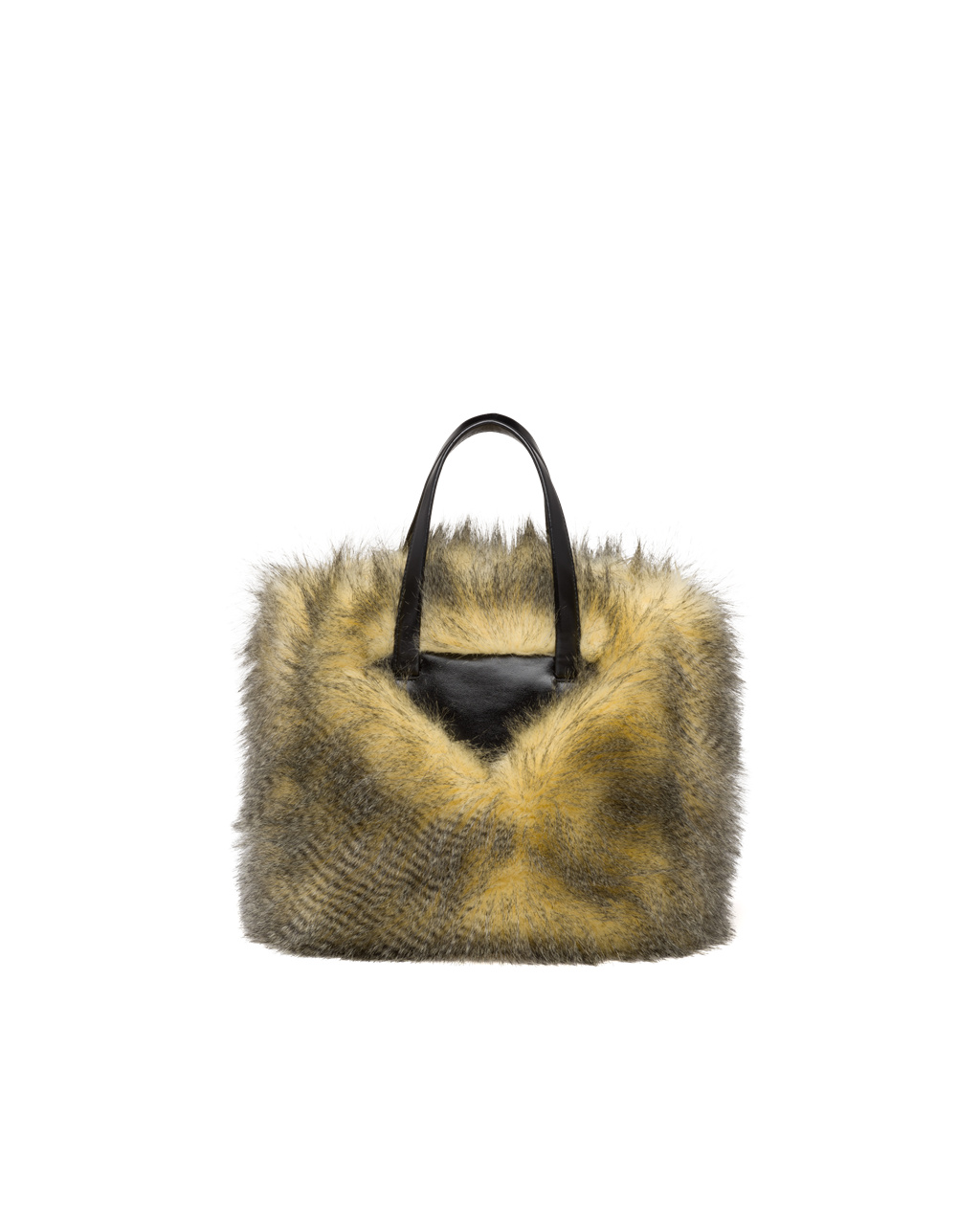 Prada Faux Fur Fabric Tote Bag Žluté Černé | 250618AOW