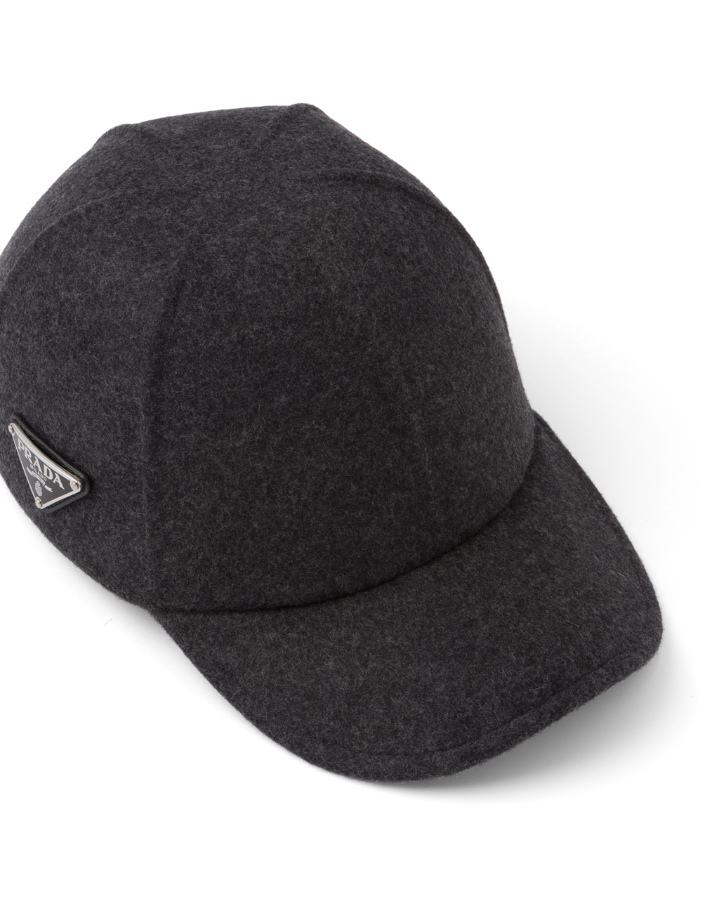 Prada Felt Baseball Cap Anthracite Gray | 165723SCR