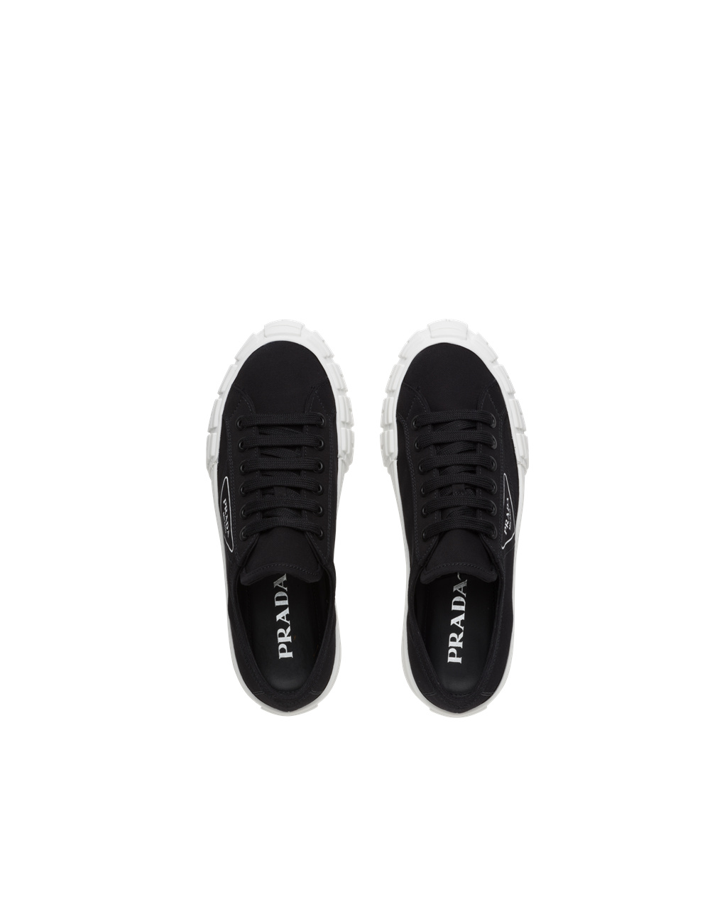 Prada Gabardine Fabric Sneakers Černé Bílé | 564381QAN